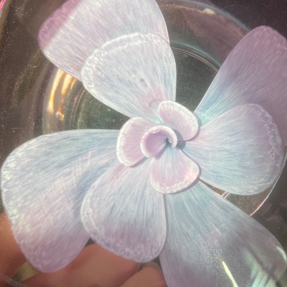 Crystal bowl pink floral design - Picture 4 of 4